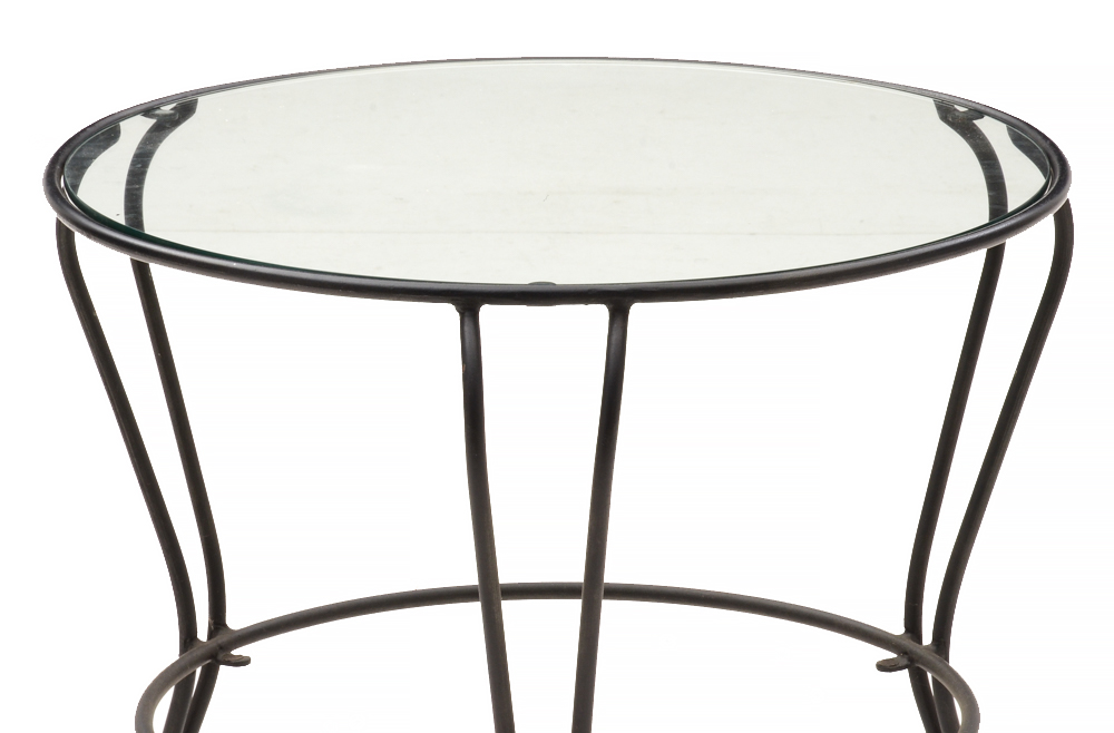 Circular Glass Top Accent Table