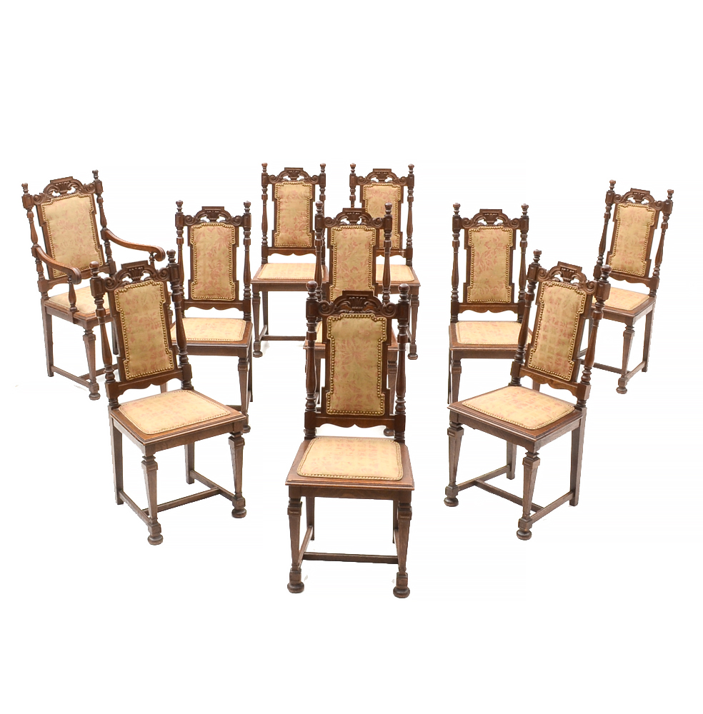 Set of Antique Oak Dining Chairs