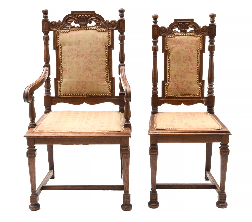 Set of Antique Oak Dining Chairs