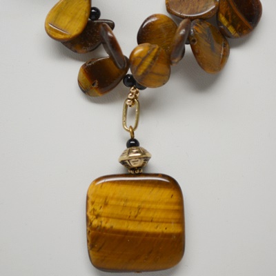 Tiger's Eye Gold Tone Necklace