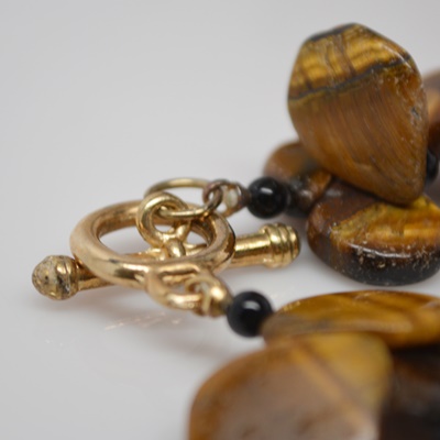 Tiger's Eye Gold Tone Necklace