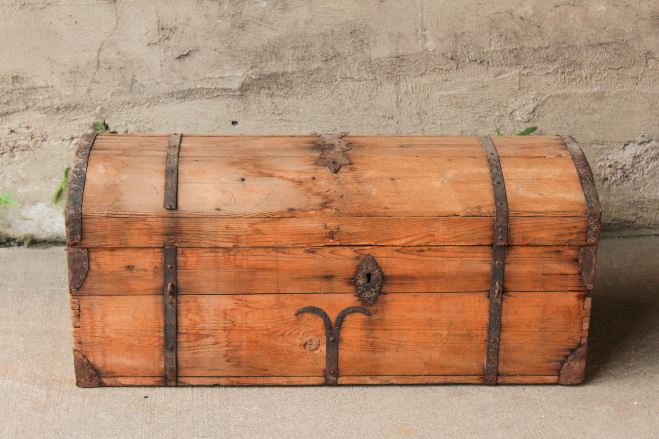 Antique Pine Dome Chest