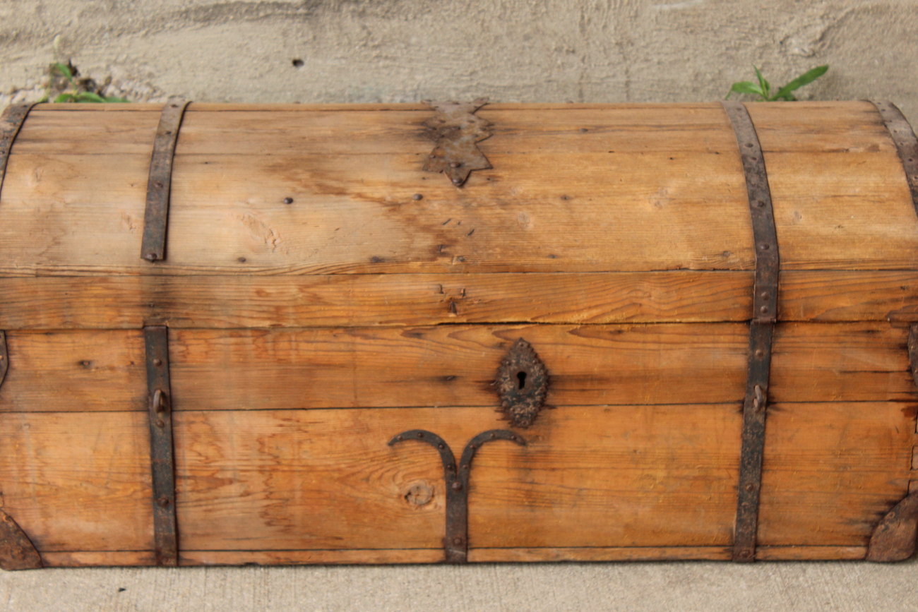 Antique Pine Dome Chest