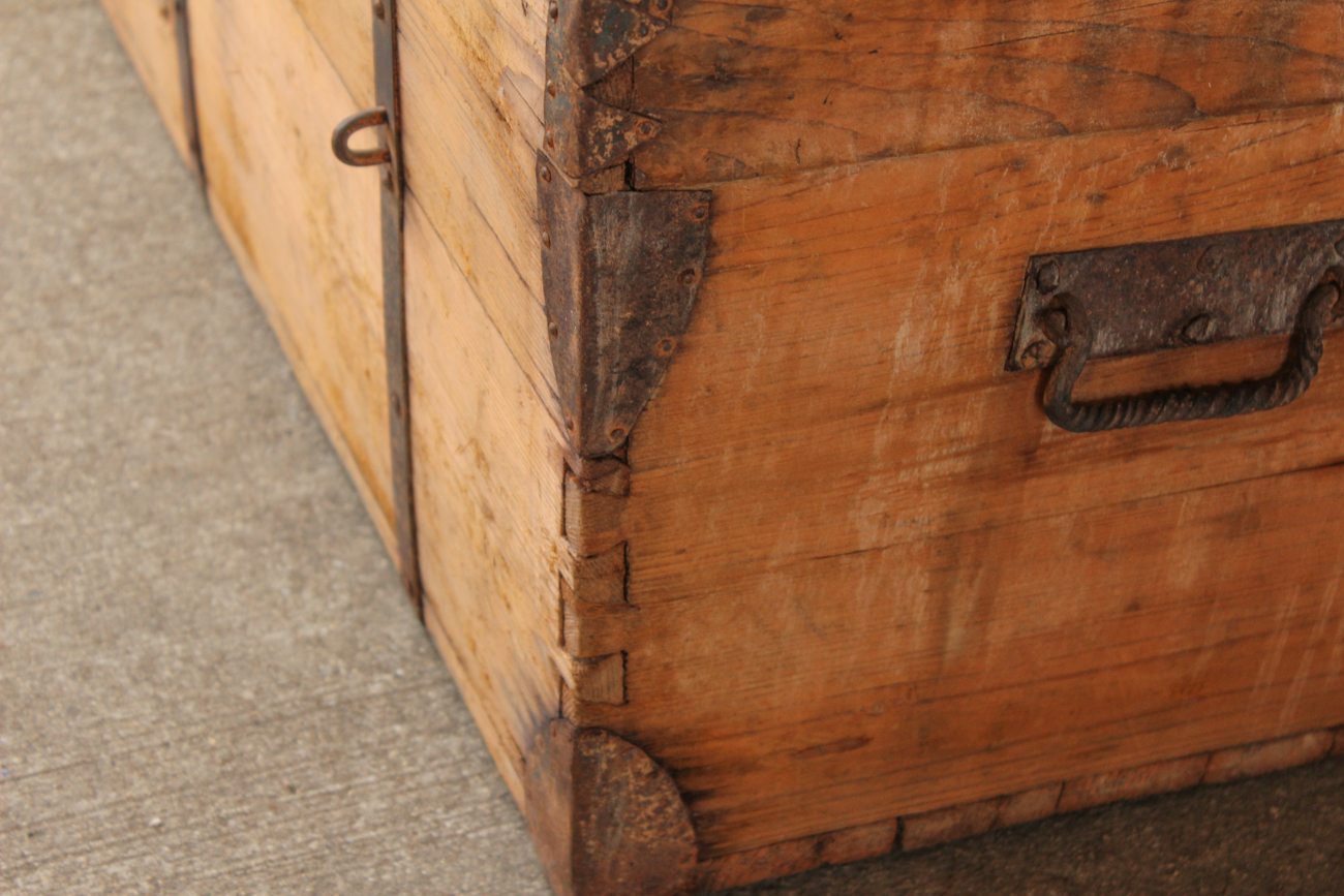Antique Pine Dome Chest