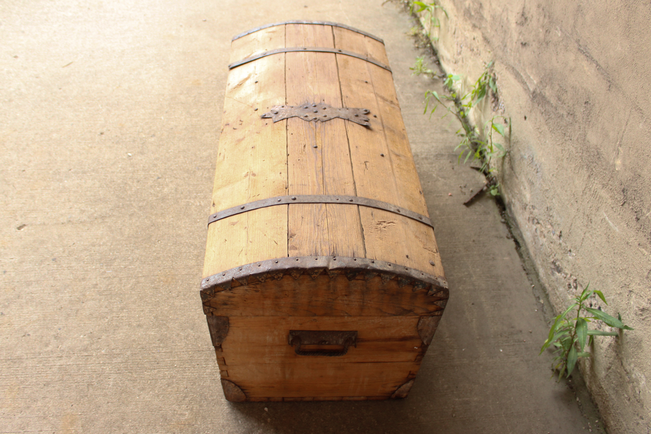 Antique Pine Dome Chest