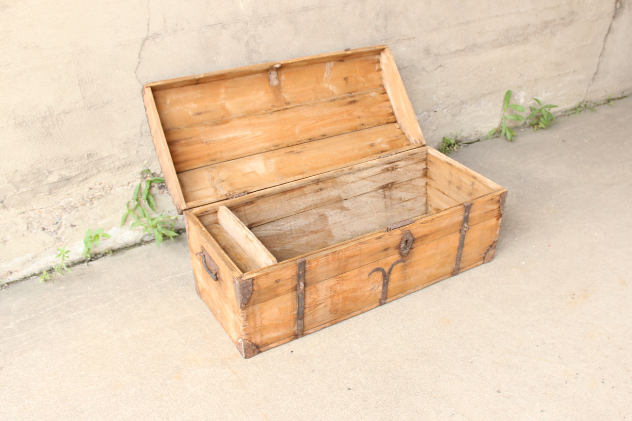 Antique Pine Dome Chest
