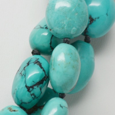 Turquoise Bead Necklace With a Sterling Silver Clasp