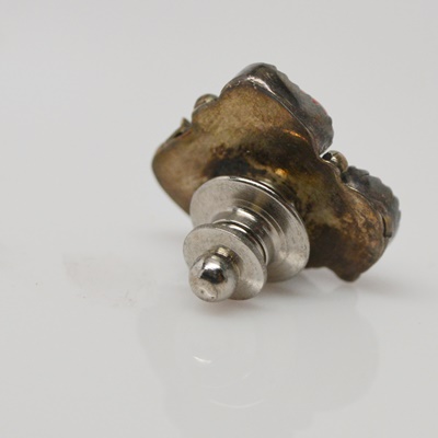 Sterling Silver Synthetic Opal Ring and Base Metal Turquoise and Coral Tie Tack