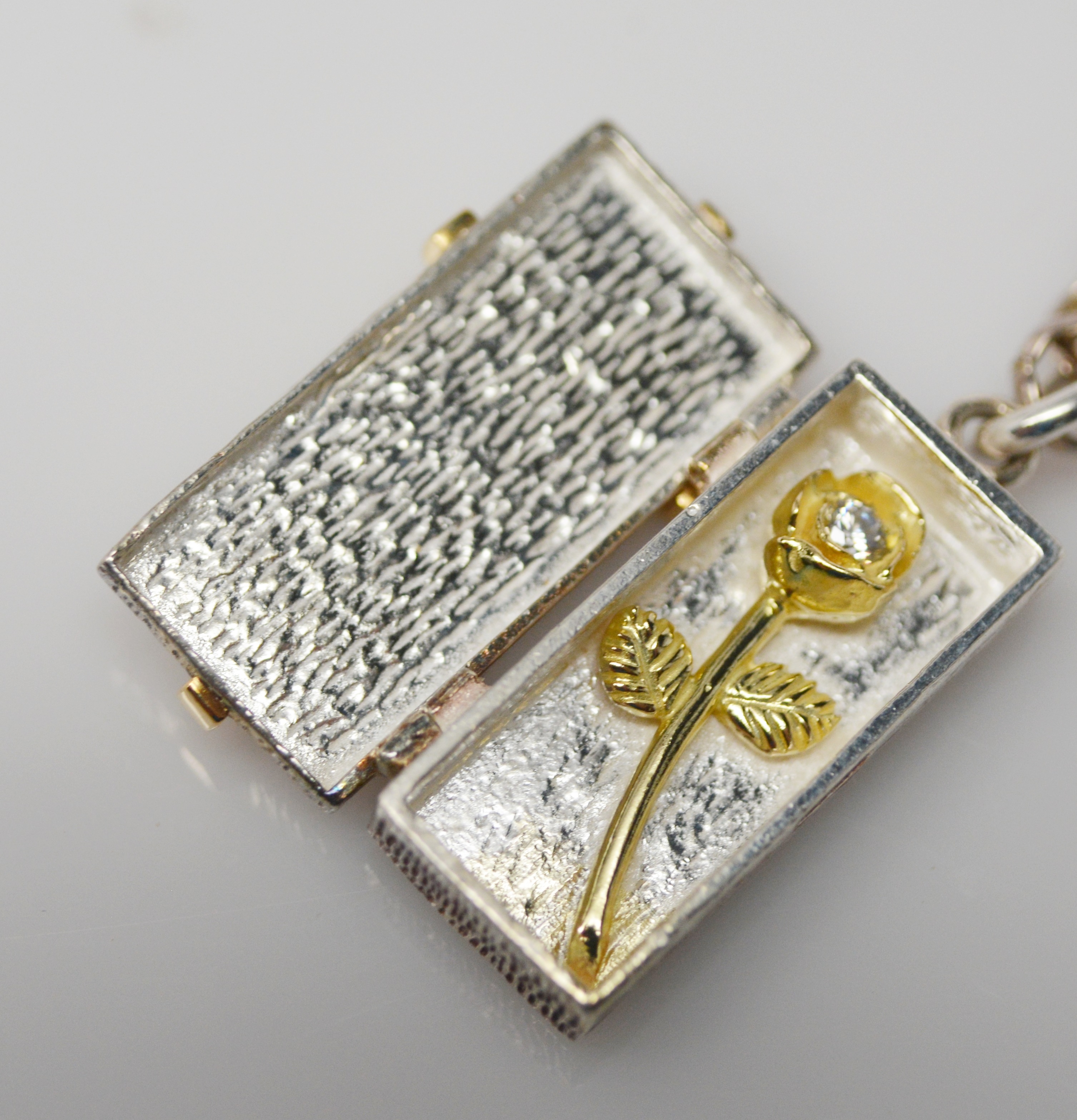 Sterling Silver Quartz Necklace, Druzy Agate Pendant and Charm Bracelet