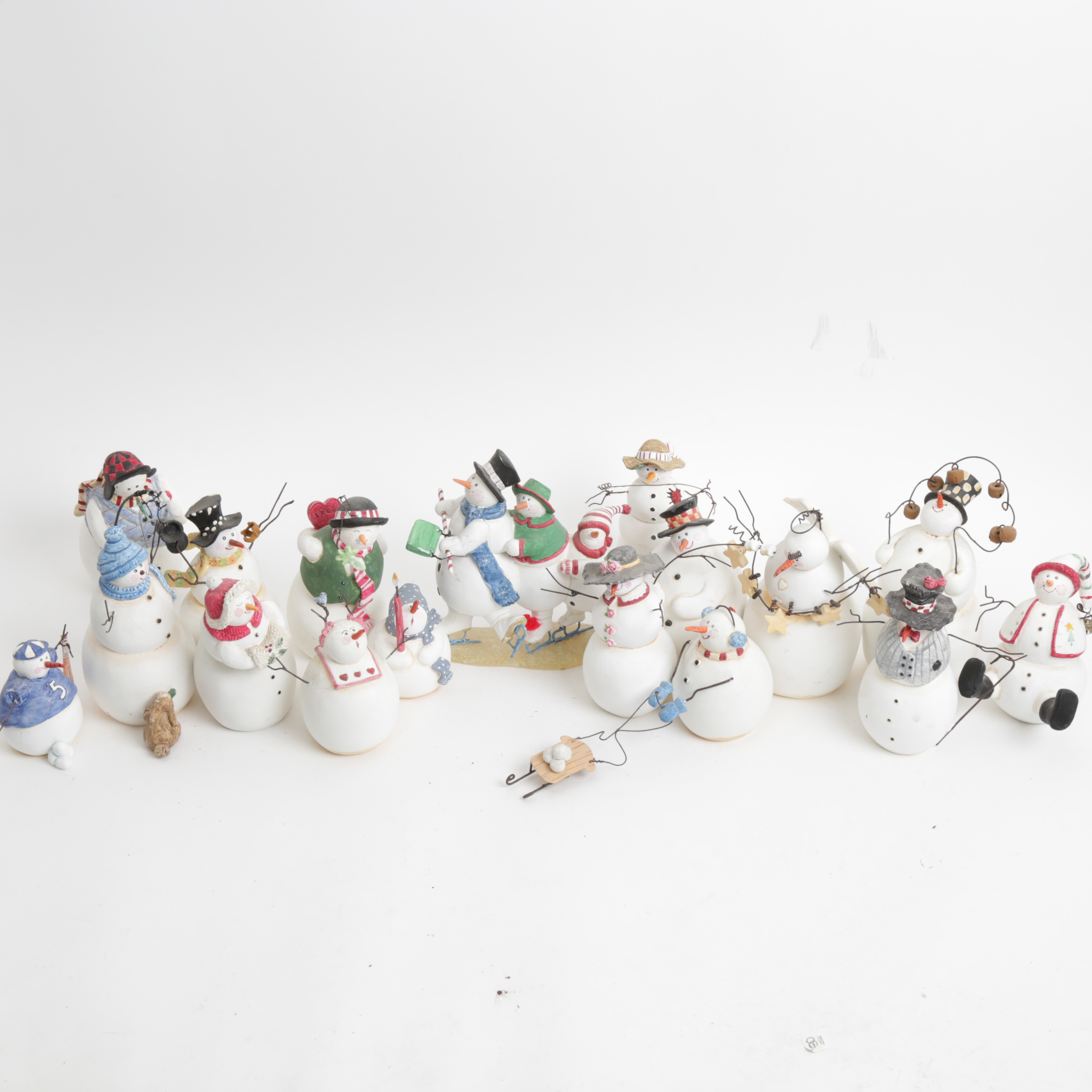 Collection of Sandi Gore Evans "Frosty Follies" Figurines