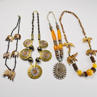 Collection of Four Ethnic-Inspired Necklaces