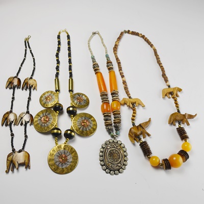 Collection of Four Ethnic-Inspired Necklaces
