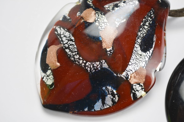 Murano Glass Pendant Necklace With Costume Pendant Necklace and Bracelet