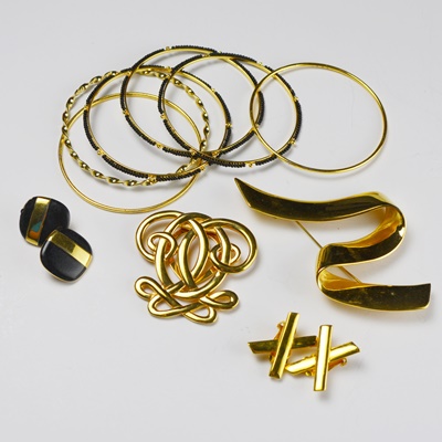Costume Gold and Black Toned Jewelry With Bookmark