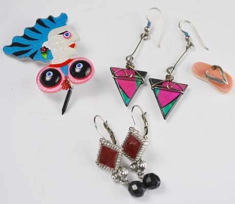 Art Glass Pins and Costume Jewelry