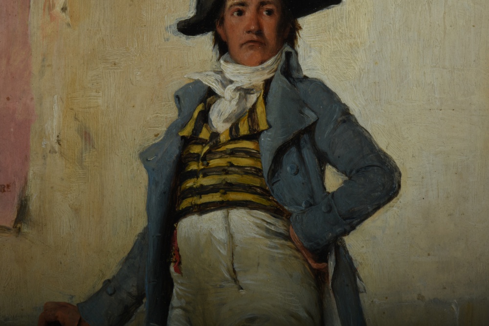 After Ignaz Gaugengigl Oil Painting on Panel Young French Man