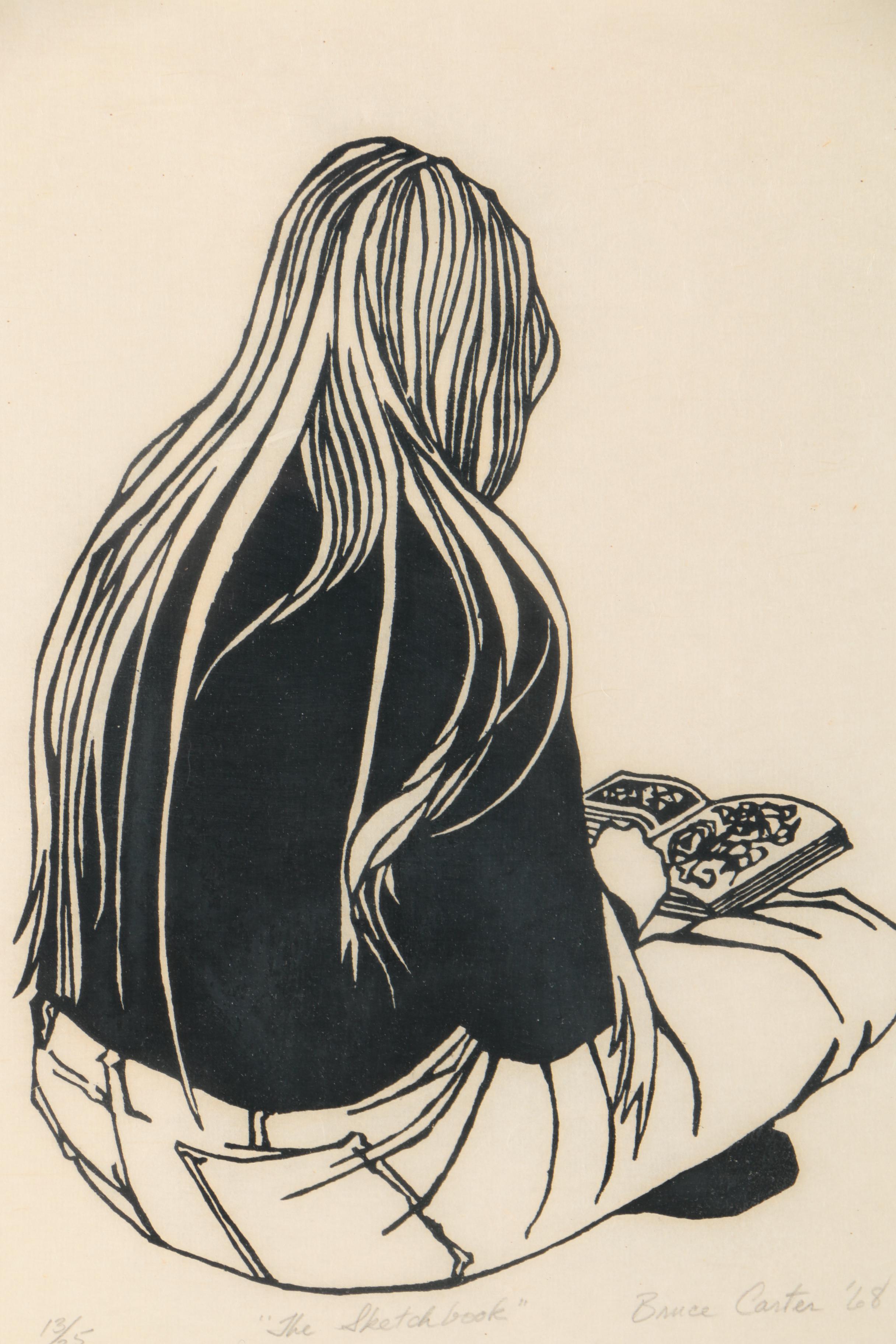 Bruce Carter Limited Edition Woodblock Print "The Sketchbook"
