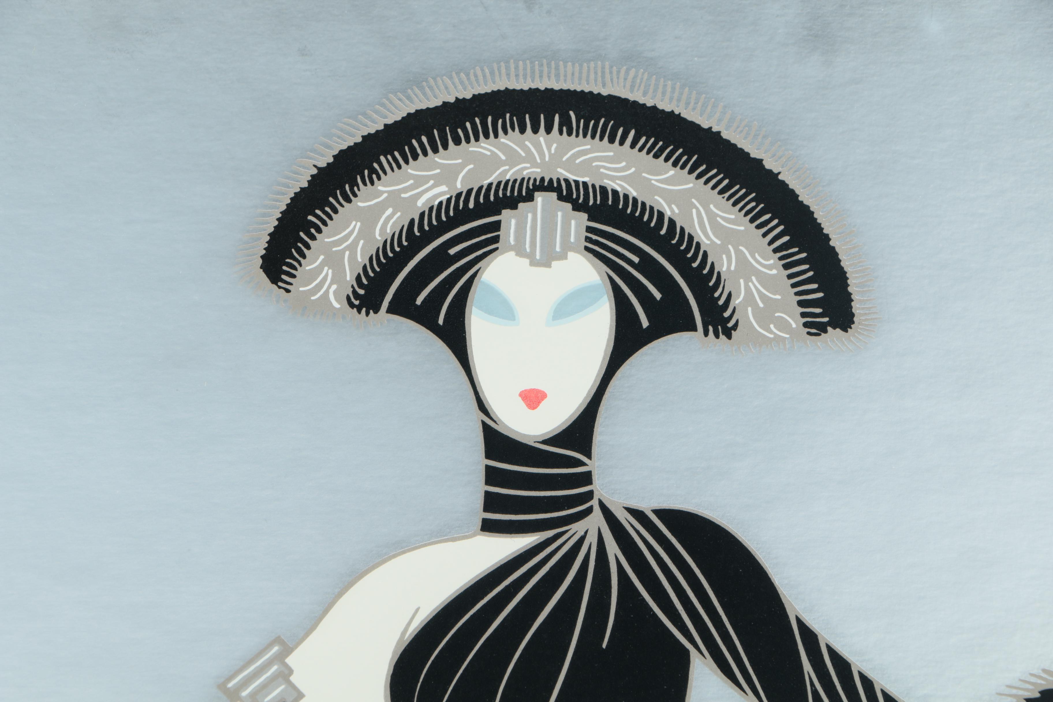 Erté Serigraph Poster on Paper "Symphony in Black"