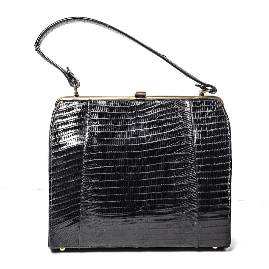 Alligator Skin Vintage Handbag