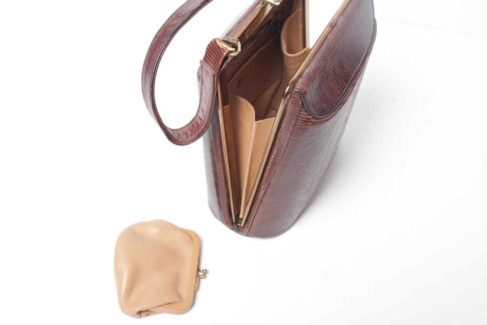 Alligator Skin Handbag by Bass