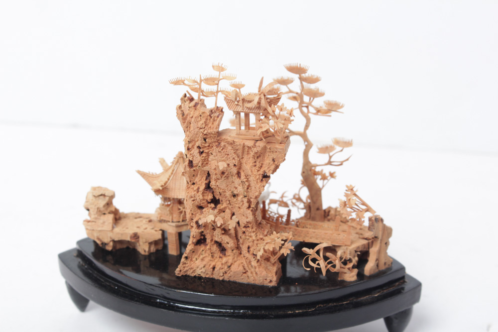 Vintage Chinese San You Cork Sculpture