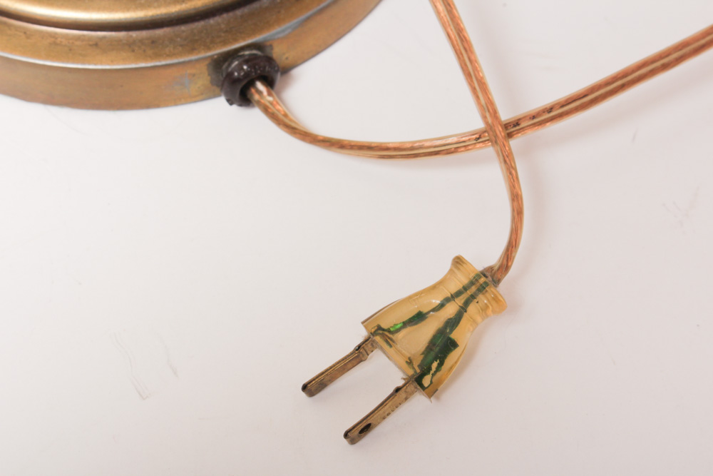 Brass and Glass Lamp Pair