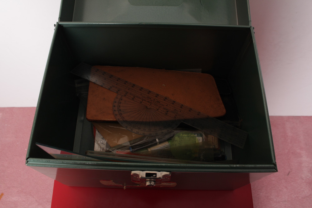 Vintage Metal Storage and Drafting Tools