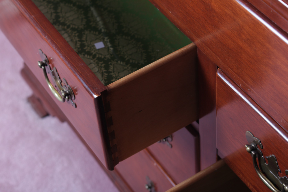 Mid Century Willett Queen Anne Style Dresser and Mirror