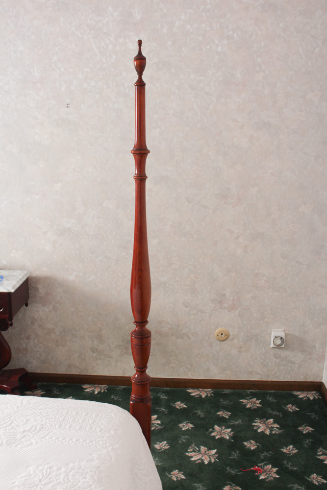 Full Sized Colonial Style Cherry Four Poster Bed