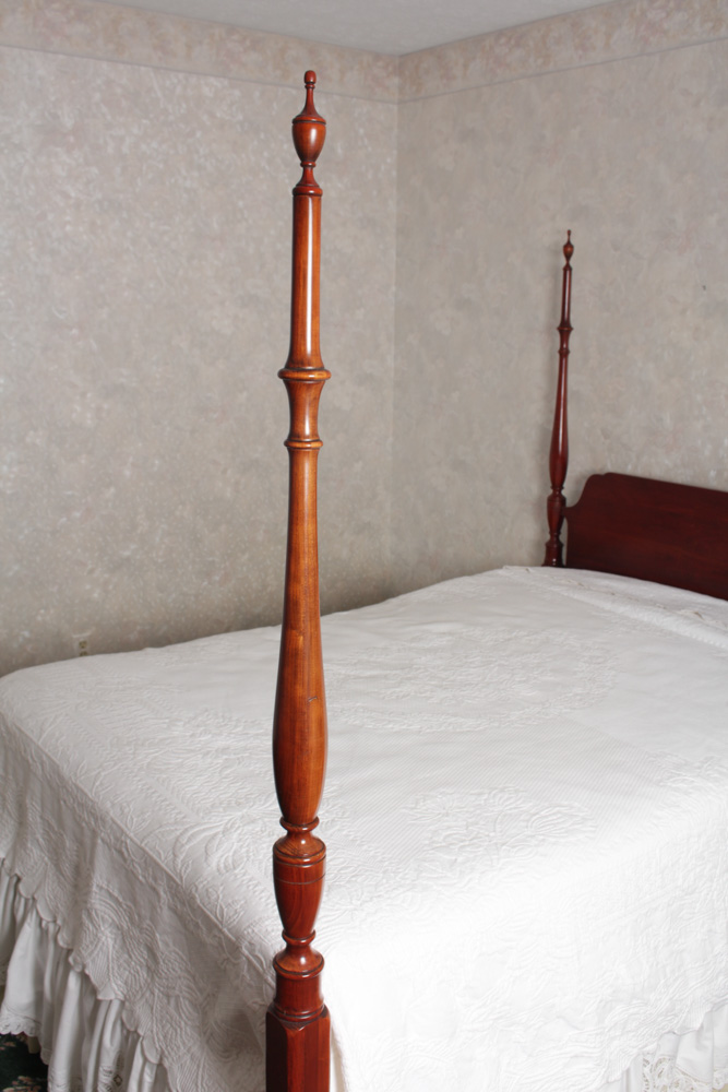 Full Sized Colonial Style Cherry Four Poster Bed