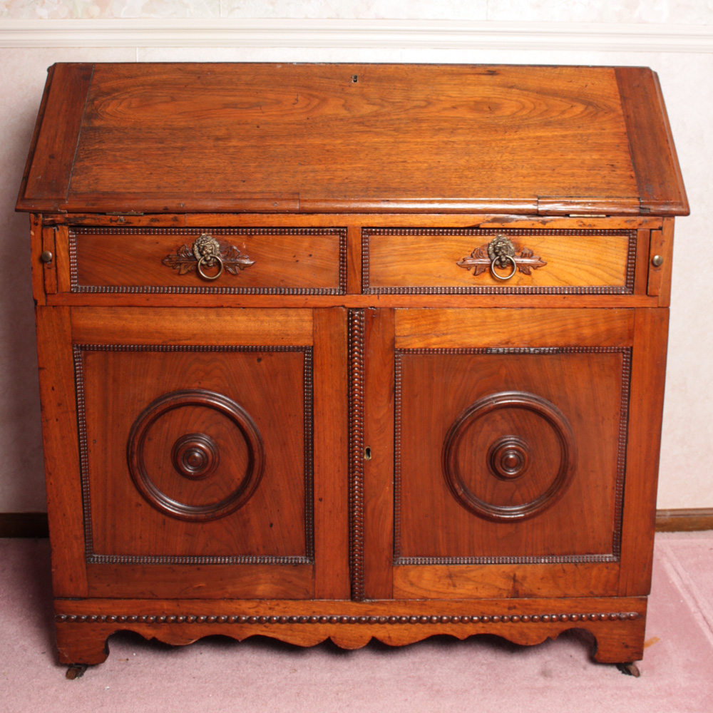 Antique Victorian Walnut Slant-Front Secretary