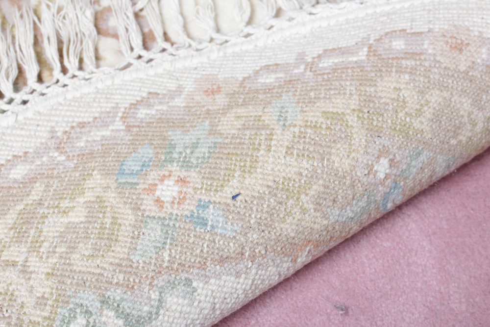 Hand-Knotted Chinese Sculpted Wool Round Rug