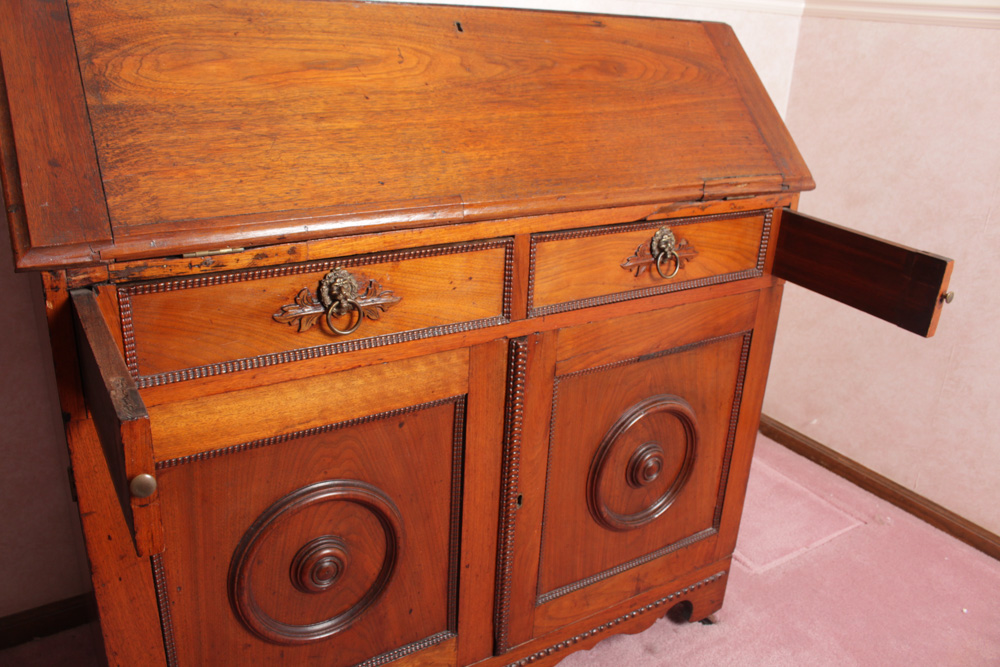Antique Victorian Walnut Slant-Front Secretary