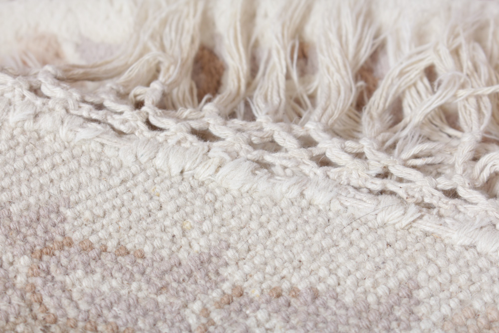 Hand-Knotted Chinese Sculpted Wool Round Rug