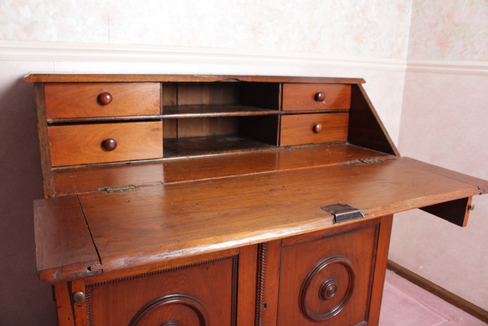 Antique Victorian Walnut Slant-Front Secretary