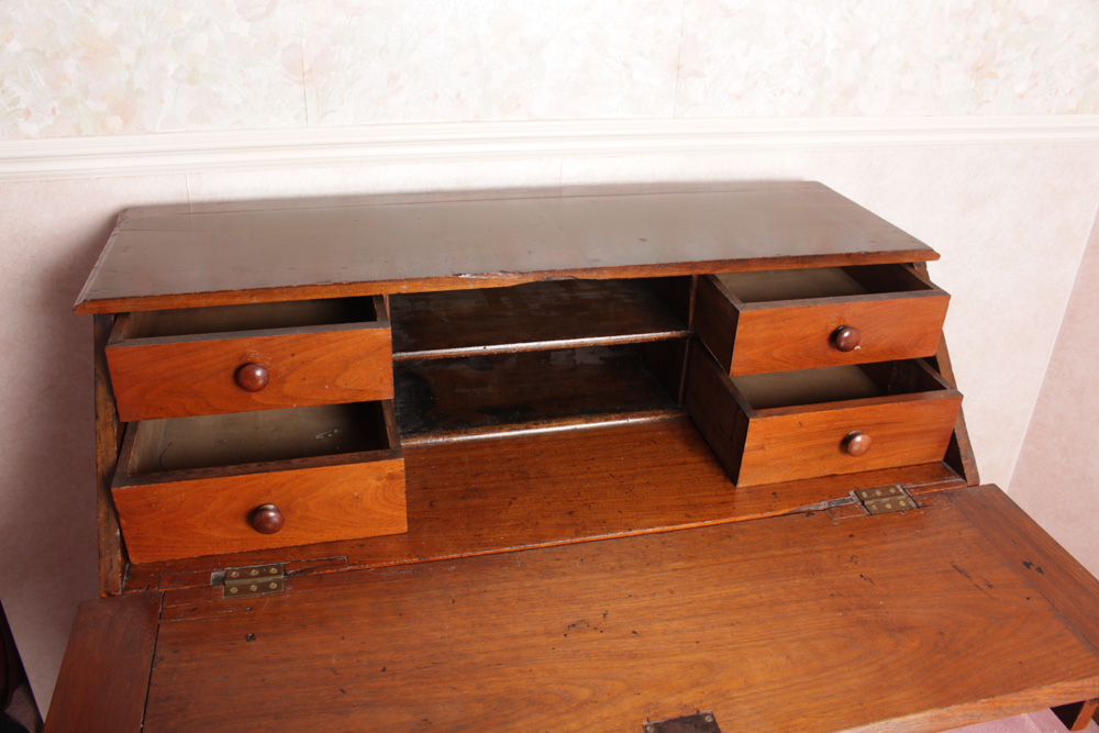 Antique Victorian Walnut Slant-Front Secretary