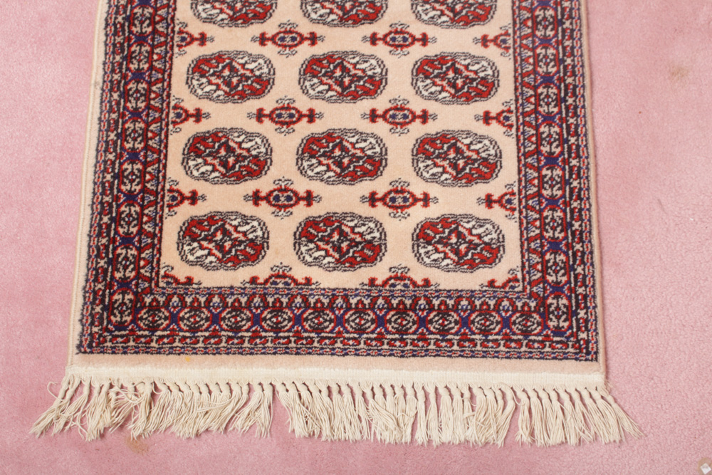 Vintage Belgian Karastan Kara Mar Bokhara Style Wool Rug