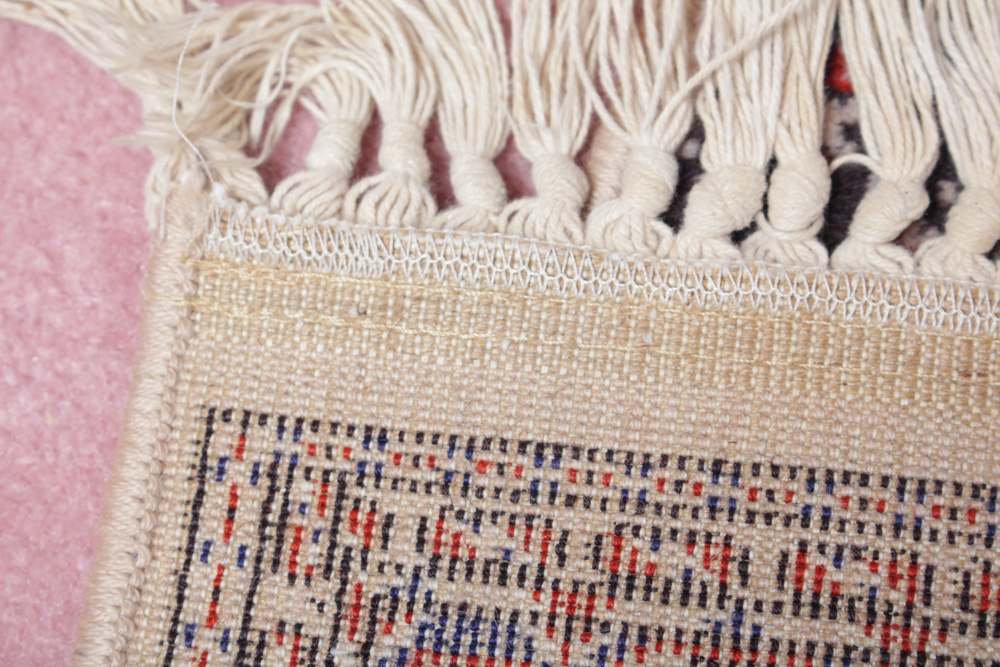 Vintage Belgian Karastan Kara Mar Bokhara Style Wool Rug