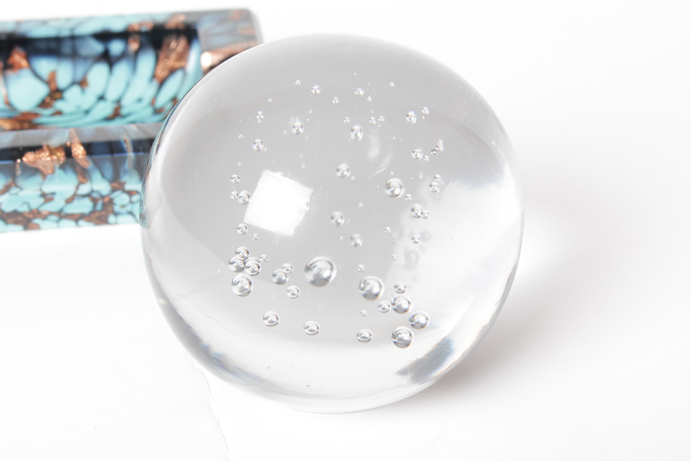 1960s Era Ash Receivers With Paperweight