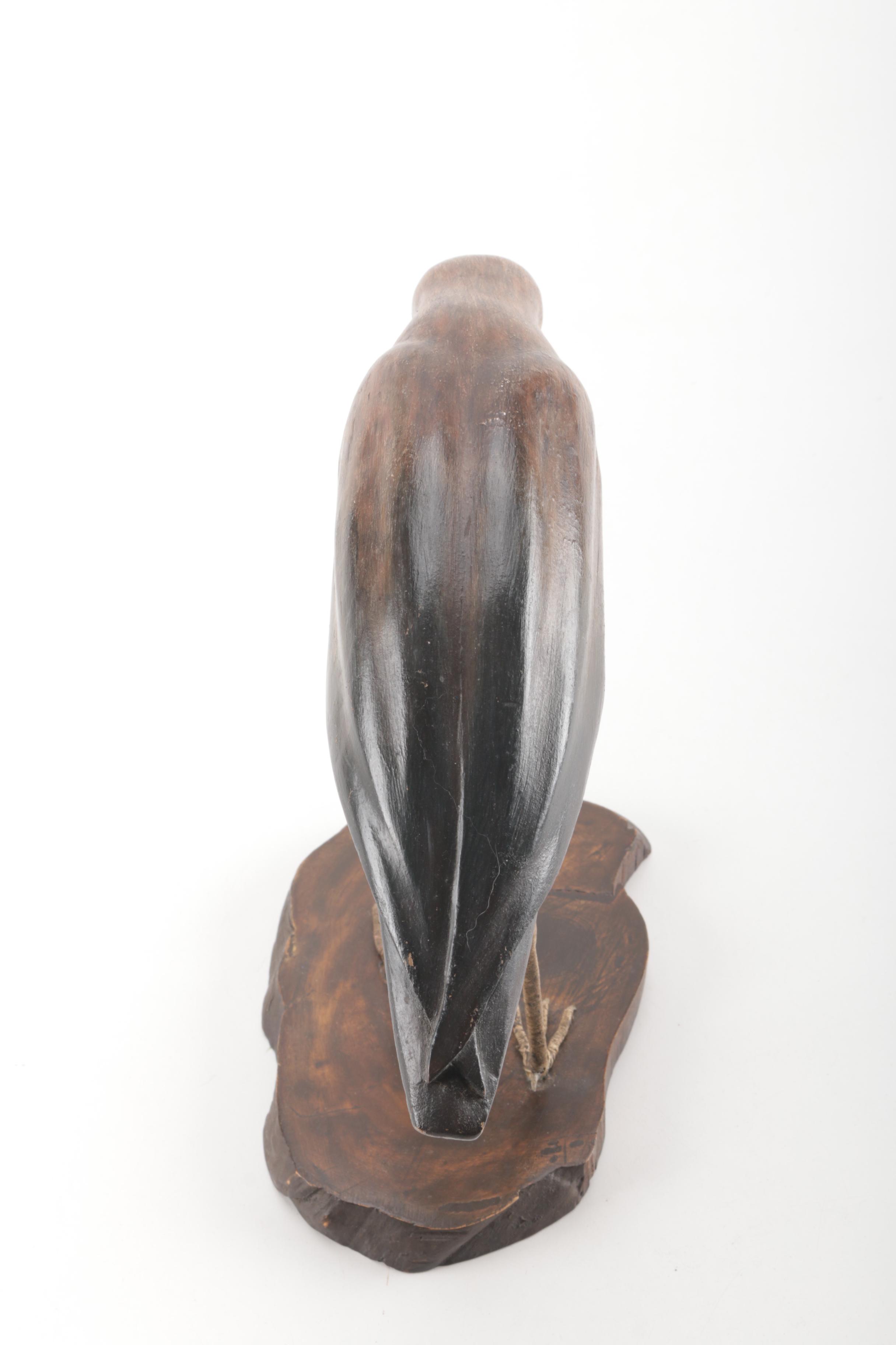 Wooden Sandpiper Bird Figurine