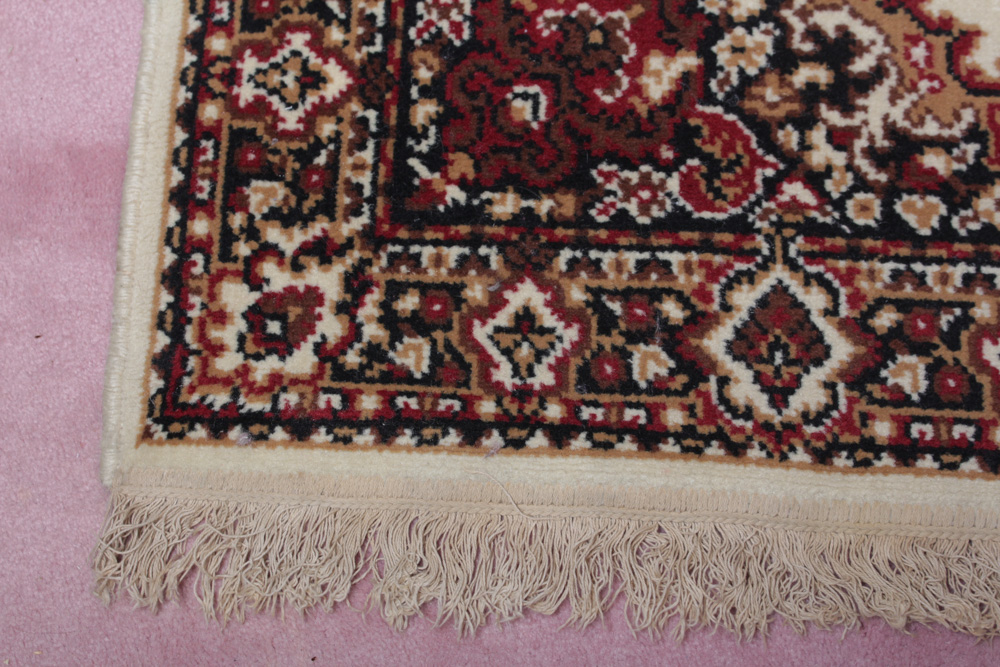 Vintage Powerloomed Tabriz Style Wool Rug