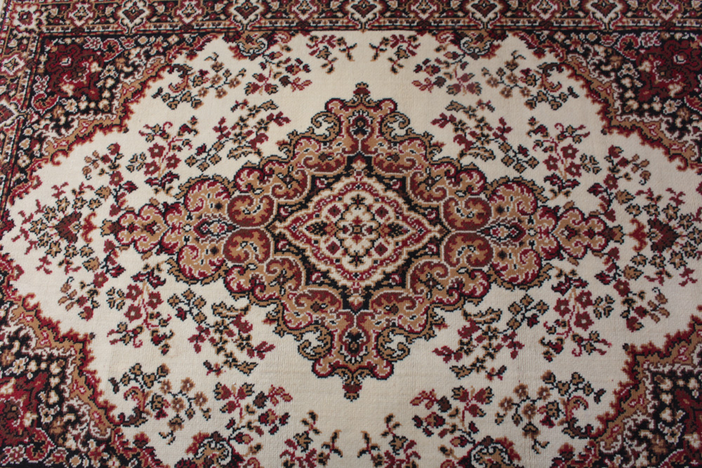 Vintage Powerloomed Tabriz Style Wool Rug