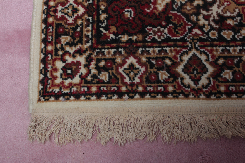 Vintage Powerloomed Tabriz Style Wool Rug