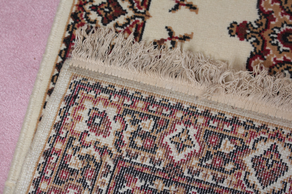 Vintage Powerloomed Tabriz Style Wool Rug
