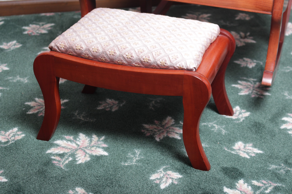 Antique Statesville Chair Co. Rocking Chair and Footstool