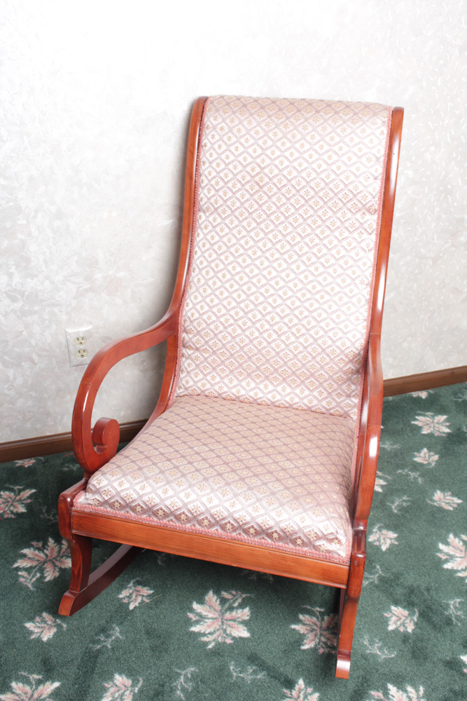 Antique Statesville Chair Co. Rocking Chair and Footstool