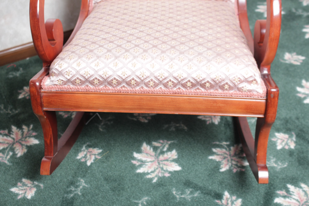 Antique Statesville Chair Co. Rocking Chair and Footstool