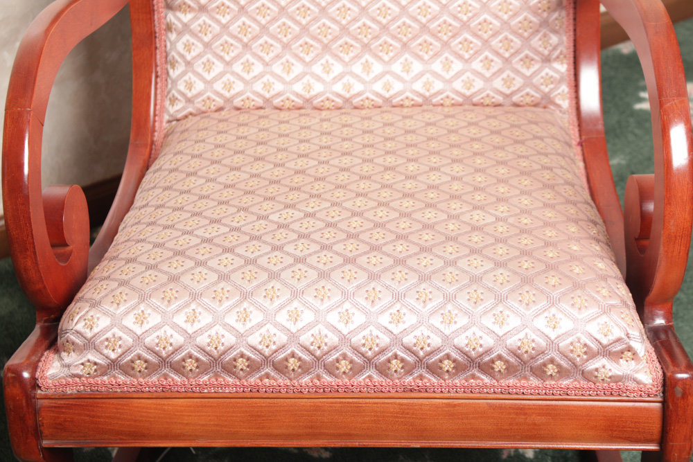 Antique Statesville Chair Co. Rocking Chair and Footstool