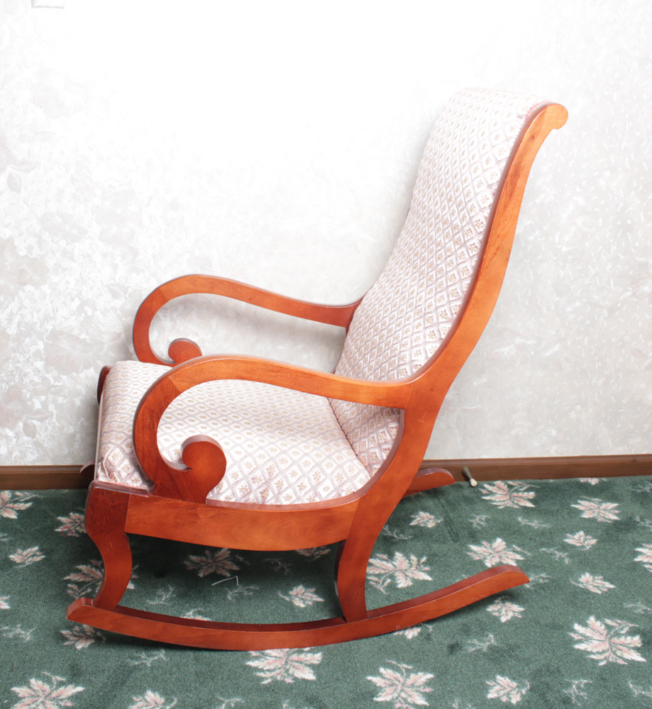 Antique Statesville Chair Co. Rocking Chair and Footstool