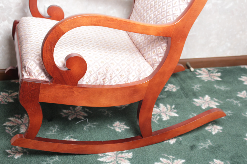 Antique Statesville Chair Co. Rocking Chair and Footstool